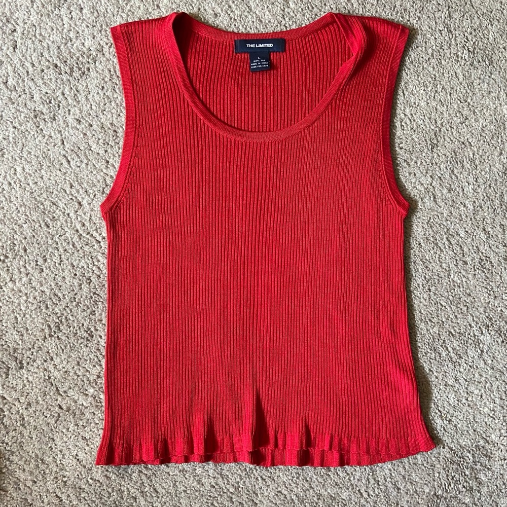 The Limited red cardigan sweater with shell - Picture 4 of 5